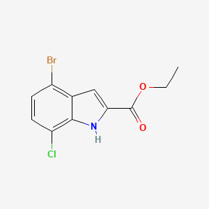 Ethyl 4-bromo-7-chloro-1H-indole-2-carboxylate chemical structure (CAS 1352894-66-6)