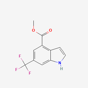 Methyl 6-(trifluoromethyl)-1H-indole-4-carboxylate chemical structure (CAS 1352905-52-2)
