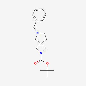 tert-Butyl 6-benzyl-2,6-diazaspiro[3.4]octane-2-carboxylate chemical structure (CAS 1352926-14-7)