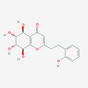 (5S,6R,7R,8S)-5,6,7,8-Tetrahydroxy-2-(2-hydroxyphenethyl)-5,6,7,8-tetrahydro-4H-chromen-4-one chemical structure (CAS 135308-83-7)