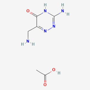 3-Amino-6-(aminomethyl)-1,2,4-triazin-5(4H)-one acetate chemical structure (CAS 1353100-80-7)