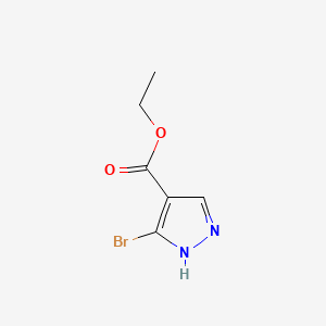Ethyl 3-bromo-1H-pyrazole-4-carboxylate chemical structure (CAS 1353100-91-0)