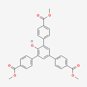 Dimethyl 2'-hydroxy-5'-(4-(methoxycarbonyl)phenyl)-[1,1':3',1''-terphenyl]-4,4''-dicarboxylate chemical structure (CAS 1353118-72-5)