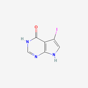 5-Iodo-3,7-dihydropyrrolo[2,3-d]pyrimidin-4-one chemical structure (CAS 135352-71-5)