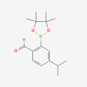 4-Isopropyl-2-(4,4,5,5-tetramethyl-1,3,2-dioxaborolan-2-yl)benzaldehyde chemical structure (CAS 1353580-66-1)