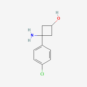 3-Amino-3-(4-chlorophenyl)cyclobutan-1-ol chemical structure (CAS 1353636-85-7)