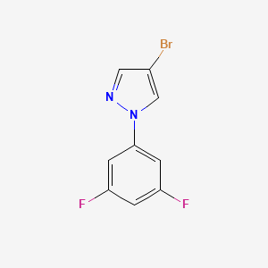 4-Bromo-1-(3,5-difluorophenyl)-1H-pyrazole chemical structure (CAS 1353855-14-7)