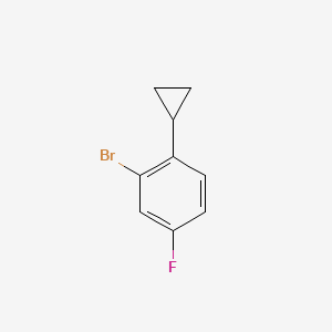 2-Bromo-1-cyclopropyl-4-fluorobenzene chemical structure (CAS 1353855-60-3)