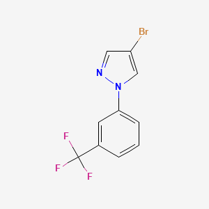4-Bromo-1-(3-(trifluoromethyl)phenyl)-1H-pyrazole chemical structure (CAS 1353855-69-2)