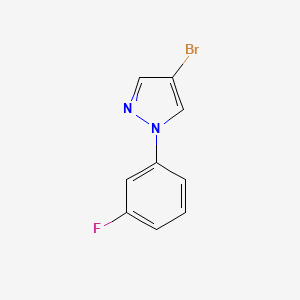 4-Bromo-1-(3-fluorophenyl)-1H-pyrazole chemical structure (CAS 1353856-11-7)