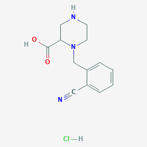 1-(2-Cyanobenzyl)piperazine-2-carboxylic acid hydrochloride chemical structure (CAS 1353943-58-4)