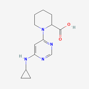 1-(6-(Cyclopropylamino)pyrimidin-4-yl)piperidine-2-carboxylic acid chemical structure (CAS 1353943-71-1)