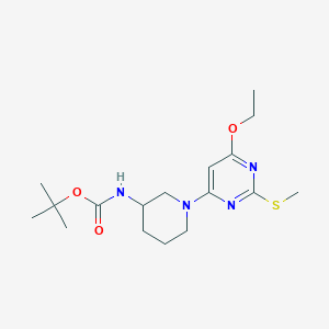 tert-Butyl (1-(6-ethoxy-2-(methylthio)pyrimidin-4-yl)piperidin-3-yl)carbamate chemical structure (CAS 1353944-34-9)
