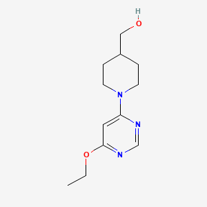 (1-(6-Ethoxypyrimidin-4-yl)piperidin-4-yl)methanol chemical structure (CAS 1353945-79-5)