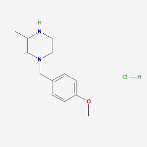 1-(4-Methoxybenzyl)-3-methylpiperazine hydrochloride chemical structure (CAS 1353946-24-3)