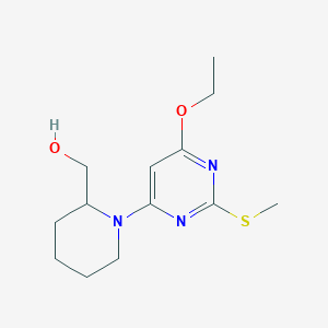 (1-(6-Ethoxy-2-(methylthio)pyrimidin-4-yl)piperidin-2-yl)methanol chemical structure (CAS 1353946-46-9)