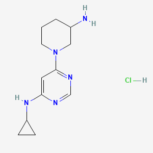 6-(3-Aminopiperidin-1-yl)-N-cyclopropylpyrimidin-4-amine hydrochloride chemical structure (CAS 1353946-78-7)