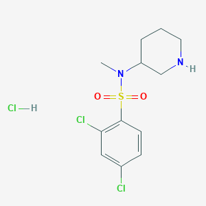 2,4-Dichloro-N-methyl-N-(piperidin-3-yl)benzenesulfonamide hydrochloride chemical structure (CAS 1353947-18-8)
