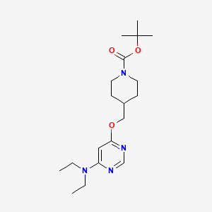 tert-Butyl 4-(((6-(diethylamino)pyrimidin-4-yl)oxy)methyl)piperidine-1-carboxylate chemical structure (CAS 1353947-42-8)