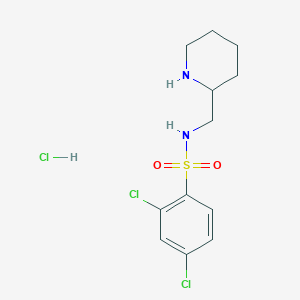 2,4-Dichloro-N-(piperidin-2-ylmethyl)benzenesulfonamide hydrochloride chemical structure (CAS 1353948-07-8)