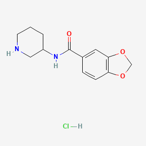 N-(Piperidin-3-yl)benzo[d][1,3]dioxole-5-carboxamide hydrochloride chemical structure (CAS 1353951-66-2)