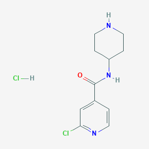 2-Chloro-N-(piperidin-4-yl)isonicotinamide hydrochloride chemical structure (CAS 1353951-89-9)
