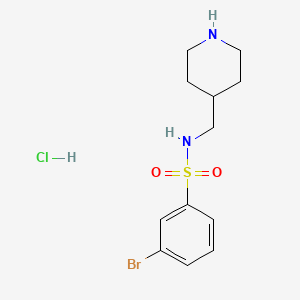 3-Bromo-N-(piperidin-4-ylmethyl)benzenesulfonamide hydrochloride chemical structure (CAS 1353952-00-7)