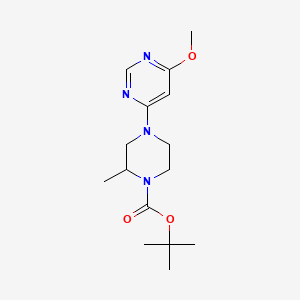 tert-Butyl 4-(6-methoxypyrimidin-4-yl)-2-methylpiperazine-1-carboxylate chemical structure (CAS 1353954-72-9)