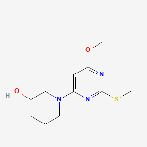 1-(6-Ethoxy-2-(methylthio)pyrimidin-4-yl)piperidin-3-ol chemical structure (CAS 1353954-83-2)