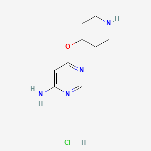 6-(Piperidin-4-yloxy)pyrimidin-4-amine hydrochloride chemical structure (CAS 1353955-14-2)