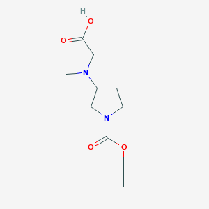 2-((1-(tert-Butoxycarbonyl)pyrrolidin-3-yl)(methyl)amino)acetic acid chemical structure (CAS 1353957-84-2)