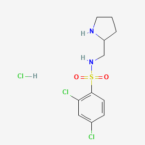 2,4-Dichloro-N-(pyrrolidin-2-ylmethyl)benzenesulfonamide hydrochloride chemical structure (CAS 1353958-35-6)