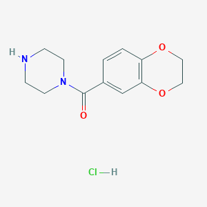 (2,3-Dihydrobenzo[b][1,4]dioxin-6-yl)(piperazin-1-yl)methanone hydrochloride chemical structure (CAS 1353958-38-9)
