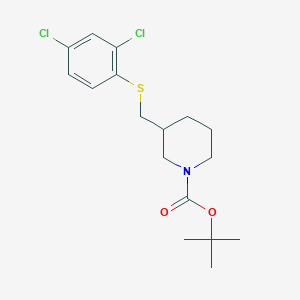 tert-Butyl 3-(((2,4-dichlorophenyl)thio)methyl)piperidine-1-carboxylate chemical structure (CAS 1353958-55-0)