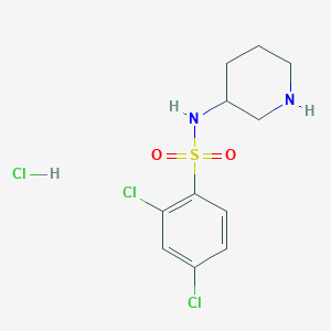 2,4-Dichloro-N-(piperidin-3-yl)benzenesulfonamide hydrochloride chemical structure (CAS 1353958-62-9)