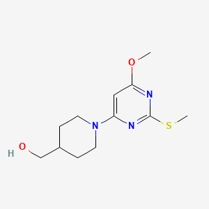 (1-(6-Methoxy-2-(methylthio)pyrimidin-4-yl)piperidin-4-yl)methanol chemical structure (CAS 1353958-70-9)