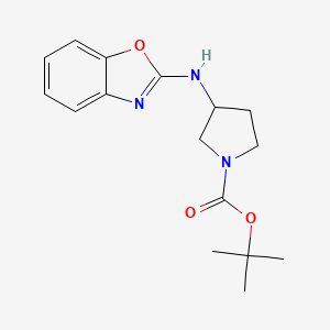 tert-Butyl 3-(benzo[d]oxazol-2-ylamino)pyrrolidine-1-carboxylate chemical structure (CAS 1353958-77-6)