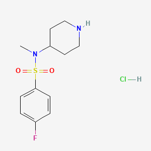 4-Fluoro-N-methyl-N-(piperidin-4-yl)benzenesulfonamide hydrochloride chemical structure (CAS 1353958-85-6)
