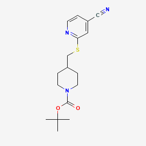 tert-Butyl 4-(((4-cyanopyridin-2-yl)thio)methyl)piperidine-1-carboxylate chemical structure (CAS 1353958-91-4)