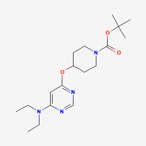 tert-Butyl 4-((6-(diethylamino)pyrimidin-4-yl)oxy)piperidine-1-carboxylate chemical structure (CAS 1353966-01-4)