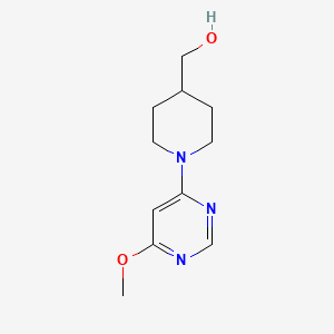 (1-(6-Methoxypyrimidin-4-yl)piperidin-4-yl)methanol chemical structure (CAS 1353966-41-2)