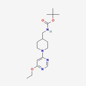 tert-Butyl ((1-(6-ethoxypyrimidin-4-yl)piperidin-4-yl)methyl)carbamate chemical structure (CAS 1353966-62-7)