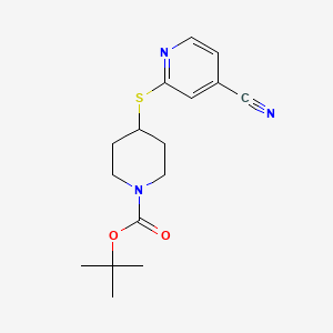 tert-Butyl 4-((4-cyanopyridin-2-yl)thio)piperidine-1-carboxylate chemical structure (CAS 1353966-79-6)
