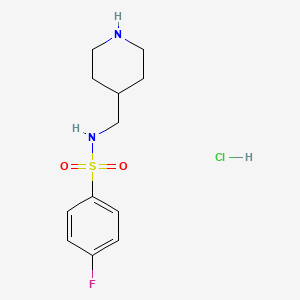 4-Fluoro-N-(piperidin-4-ylmethyl)benzenesulfonamide hydrochloride chemical structure (CAS 1353966-85-4)