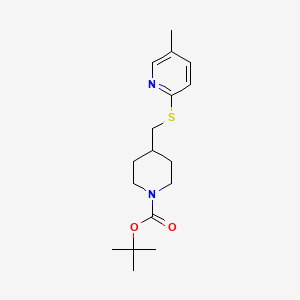 tert-Butyl 4-(((5-methylpyridin-2-yl)thio)methyl)piperidine-1-carboxylate chemical structure (CAS 1353967-09-5)