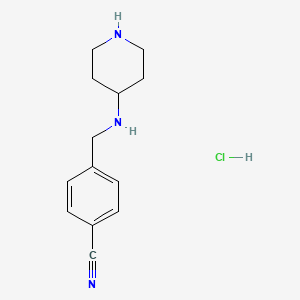 4-((Piperidin-4-ylamino)methyl)benzonitrile hydrochloride chemical structure (CAS 1353972-51-6)
