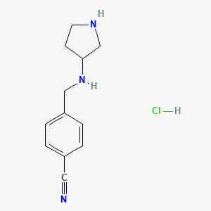4-((Pyrrolidin-3-ylamino)methyl)benzonitrile hydrochloride chemical structure (CAS 1353972-60-7)
