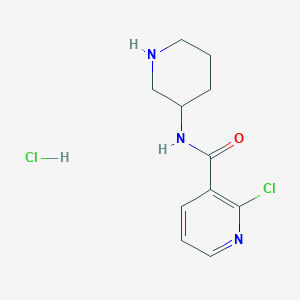 2-Chloro-N-(piperidin-3-yl)nicotinamide hydrochloride chemical structure (CAS 1353972-64-1)