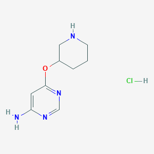 6-(Piperidin-3-yloxy)pyrimidin-4-amine hydrochloride chemical structure (CAS 1353973-01-9)