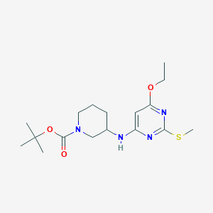 tert-Butyl 3-((6-ethoxy-2-(methylthio)pyrimidin-4-yl)amino)piperidine-1-carboxylate chemical structure (CAS 1353973-26-8)